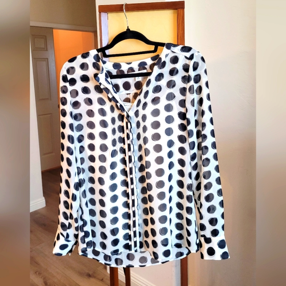 Banana Republic sheet polka dot blouse